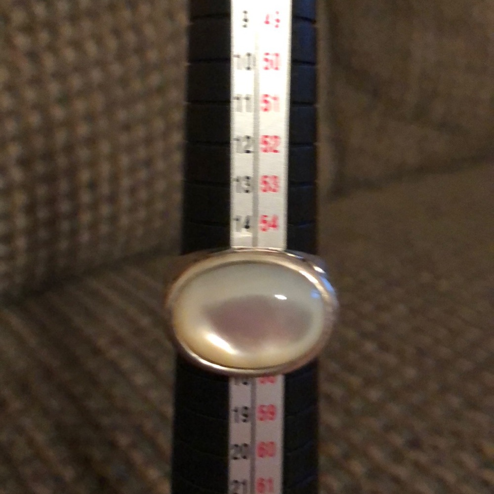 Sterling silver moonstone ring.